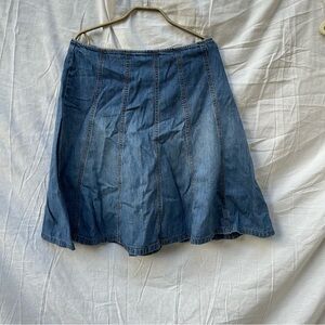 Blue Knee-Length A-Line Skirt for Casual Wear